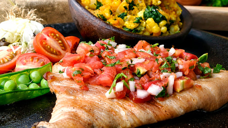 Matambrito con pebre y charquicán