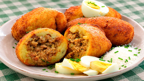 Papas rellenas con molida de pierna