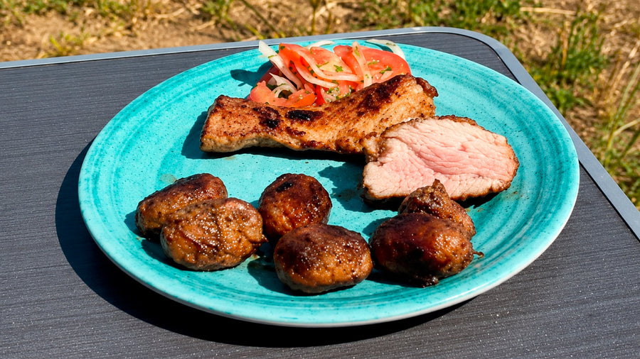 Plateada con salsa de vegetales asados