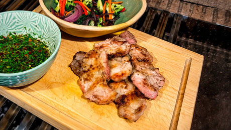 Poncho parrillero al chimichurri